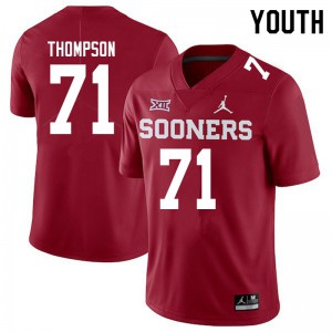 Youth Sooners #71 Michael Thompson Crimson Jordan Brand Football Jersey 692885-629