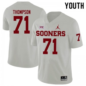 Youth Sooners #71 Michael Thompson White Jordan Brand University Jersey 928790-156
