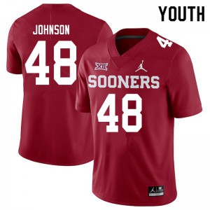 Youth Sooners #48 Stephen Johnson Crimson Jordan Brand Stitched Jersey 409333-435
