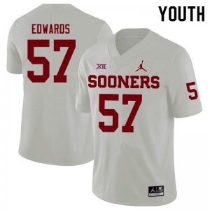 Youth Sooners #57 Zach Edwards White Jordan Brand High School Jerseys 470618-887