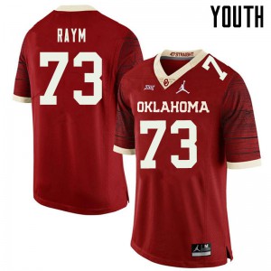 Youth Oklahoma #73 Andrew Raym Retro Red Jordan Brand Throwback Player Jerseys 352234-745