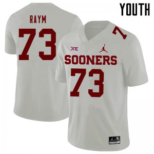 Youth OU Sooners #73 Andrew Raym White Jordan Brand Stitch Jerseys 635189-463