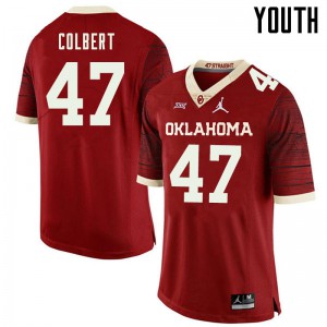 Youth Oklahoma #47 Asa Colbert Retro Red Jordan Brand Throwback University Jersey 359208-429