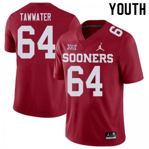 Youth Oklahoma #64 Ben Tawwater Crimson Player Jersey 894821-869