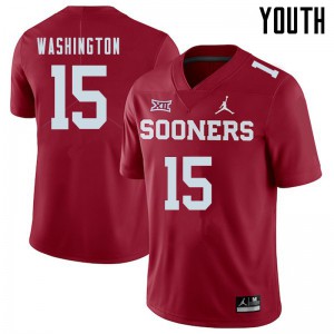 Youth Oklahoma Sooners #15 Bryson Washington Crimson Jordan Brand NCAA Jersey 959385-876