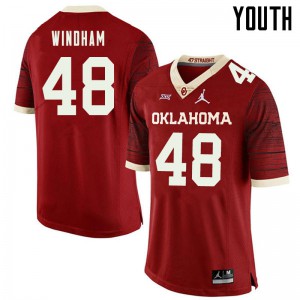 Youth Oklahoma #48 Eric Windham Retro Red Jordan Brand Throwback High School Jerseys 948324-965