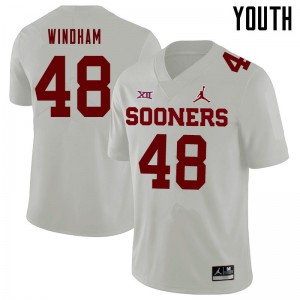 Youth Sooners #48 Eric Windham White Jordan Brand High School Jersey 698058-535