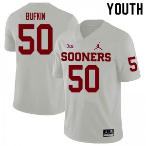 Youth OU Sooners #50 Hayes Bufkin White College Jerseys 100351-147
