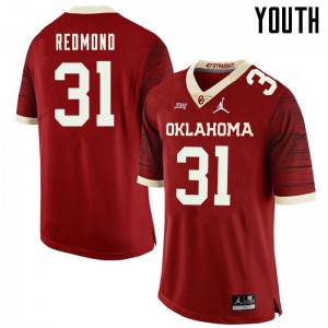 Youth Oklahoma Sooners #31 Jalen Redmond Retro Red Jordan Brand Throwback NCAA Jerseys 435260-424