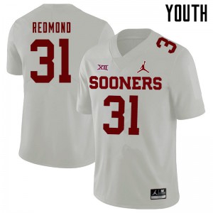 Youth Oklahoma Sooners #31 Jalen Redmond White Jordan Brand Stitch Jersey 287270-886