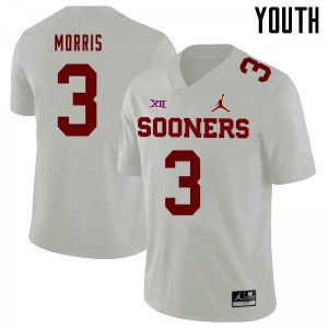 Youth Sooners #3 Jamal Morris White Jordan Brand University Jersey 766344-529