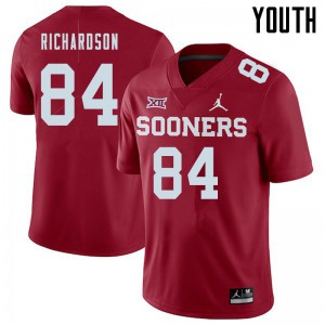 Youth OU Sooners #84 Kyre Richardson Crimson Jordan Brand Football Jerseys 121362-509