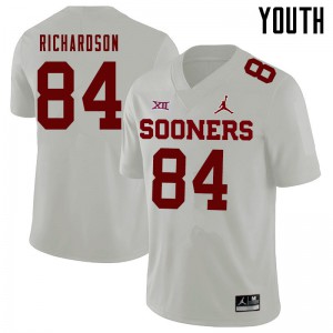 Youth OU Sooners #84 Kyre Richardson White Jordan Brand Stitched Jerseys 211403-317