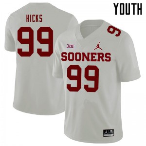 Youth Oklahoma #99 Marcus Hicks White Jordan Brand Football Jersey 745225-523