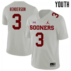 Youth Sooners #3 Mikey Henderson White Jordan Brand High School Jersey 535994-257