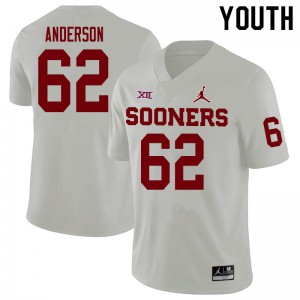 Youth Oklahoma #62 Nate Anderson White Official Jersey 407829-139