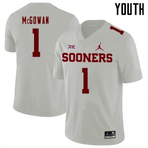 Youth Oklahoma #1 Seth McGowan White Jordan Brand High School Jersey 567712-228
