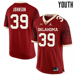 Youth OU #39 Stephen Johnson Retro Red Jordan Brand Throwback Alumni Jersey 555614-290