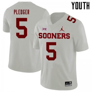Youth Oklahoma Sooners #5 T.J. Pledger White Jordan Brand Alumni Jerseys 193715-310