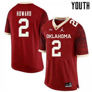 Youth Oklahoma Sooners #2 Theo Howard Retro Red Jordan Brand Throwback College Jersey 274134-282
