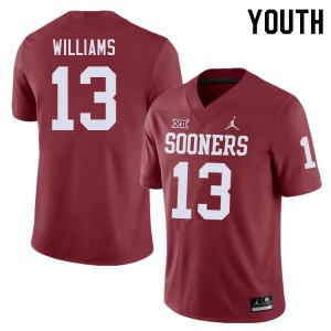 Youth Oklahoma Sooners #13 Caleb Williams Crimson University Jersey 839255-114