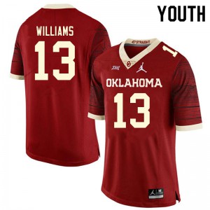 Youth OU #13 Caleb Williams Retro Red Throwback College Jerseys 285702-645