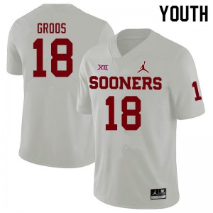 Youth OU Sooners #18 Carsten Groos White Official Jerseys 506681-636