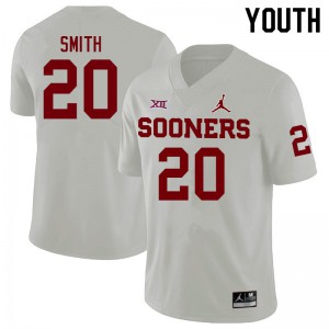 Youth Oklahoma #20 Clayton Smith White Stitch Jersey 705334-218