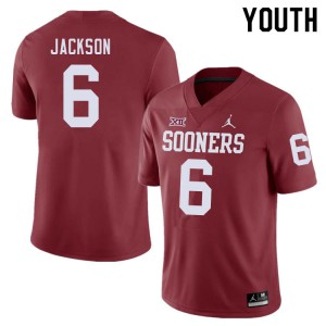 Youth Oklahoma Sooners #6 Cody Jackson Crimson NCAA Jersey 122227-437