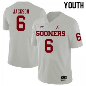 Youth Oklahoma #6 Cody Jackson White University Jerseys 559377-888