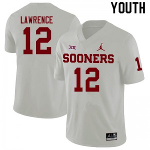 Youth Oklahoma #12 Key Lawrence White Official Jerseys 763031-353