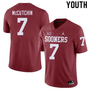 Youth Oklahoma Sooners #7 Latrell McCutchin Crimson Embroidery Jersey 342005-704