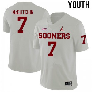 Youth OU Sooners #7 Latrell McCutchin White Player Jersey 637849-287