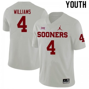 Youth OU Sooners #4 Mario Williams White Stitched Jerseys 191906-733