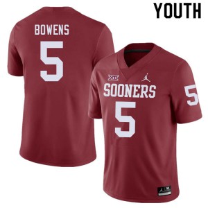 Youth Oklahoma #5 Micah Bowens Crimson College Jersey 145975-448