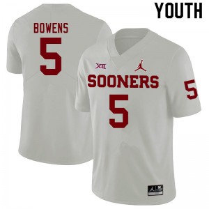 Youth Oklahoma #5 Micah Bowens White Official Jersey 226990-405
