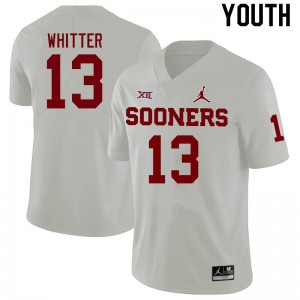 Youth Oklahoma Sooners #13 Shane Whitter White Embroidery Jerseys 684341-728