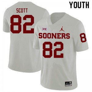 Youth OU Sooners #82 Adrian Scott White Official Jerseys 858588-297