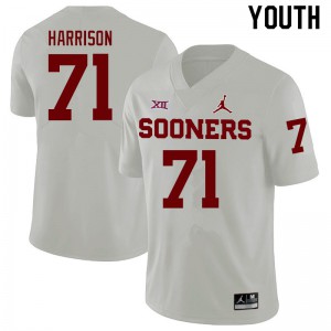 Youth Oklahoma Sooners #71 Anton Harrison White Official Jerseys 423812-159