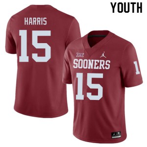 Youth Oklahoma Sooners #15 Ben Harris Crimson Embroidery Jerseys 423238-783