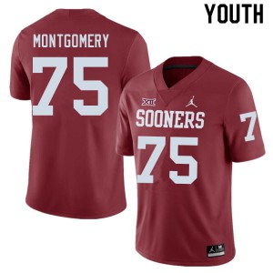Youth Sooners #75 Cullen Montgomery Crimson Official Jersey 721114-772