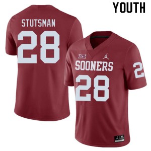 Youth OU Sooners #28 Danny Stutsman Crimson Alumni Jersey 575048-494