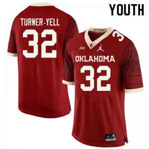 Youth Sooners #32 Delarrin Turner-Yell Retro Red Jordan Brand Throwback Official Jersey 143097-737
