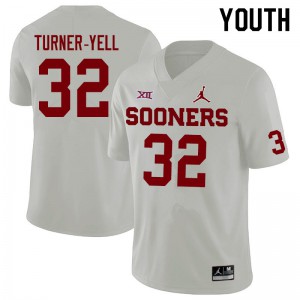 Youth Oklahoma #32 Delarrin Turner-Yell White Jordan Brand Player Jerseys 612972-771