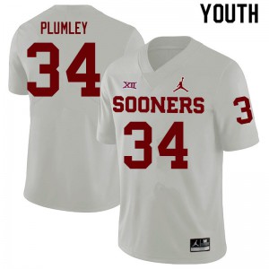 Youth Oklahoma #34 Dorian Plumley White Player Jerseys 972753-272