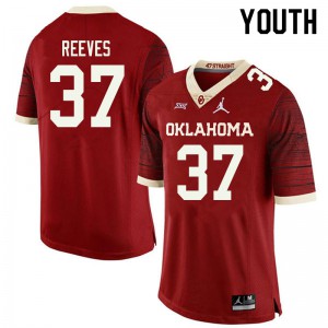 Youth OU #37 Easton Reeves Retro Red Jordan Brand Throwback Stitched Jerseys 416862-755