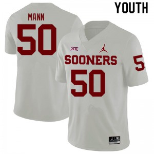Youth Sooners #50 Jake Mann White Embroidery Jerseys 211774-898