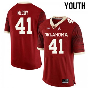 Youth OU #41 Jake McCoy Retro Red Jordan Brand Throwback College Jersey 134556-571
