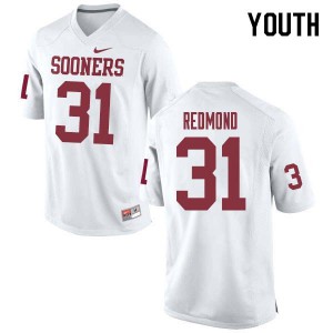 Youth OU Sooners #31 Jalen Redmond White Stitch Jerseys 166692-349