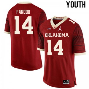 Youth OU #14 Jalil Farooq Retro Red Throwback NCAA Jerseys 101522-307